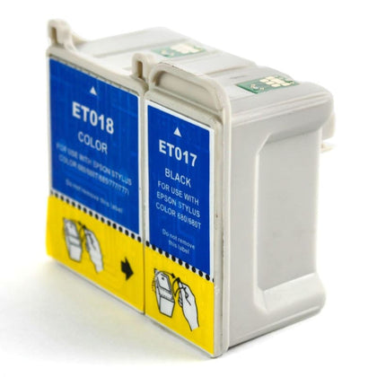 Compatible Epson T017201 T018201 Black and Color Ink Cartridge Combo