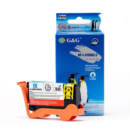Compatible Lexmark 100XL 14N1069 14N1054 Cyan Ink Cartridge High Yield - G&G™