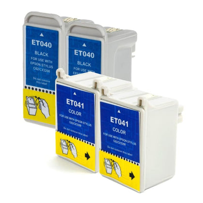 Compatible Epson T040120 T041020 Black and Color Ink Cartridge Combo