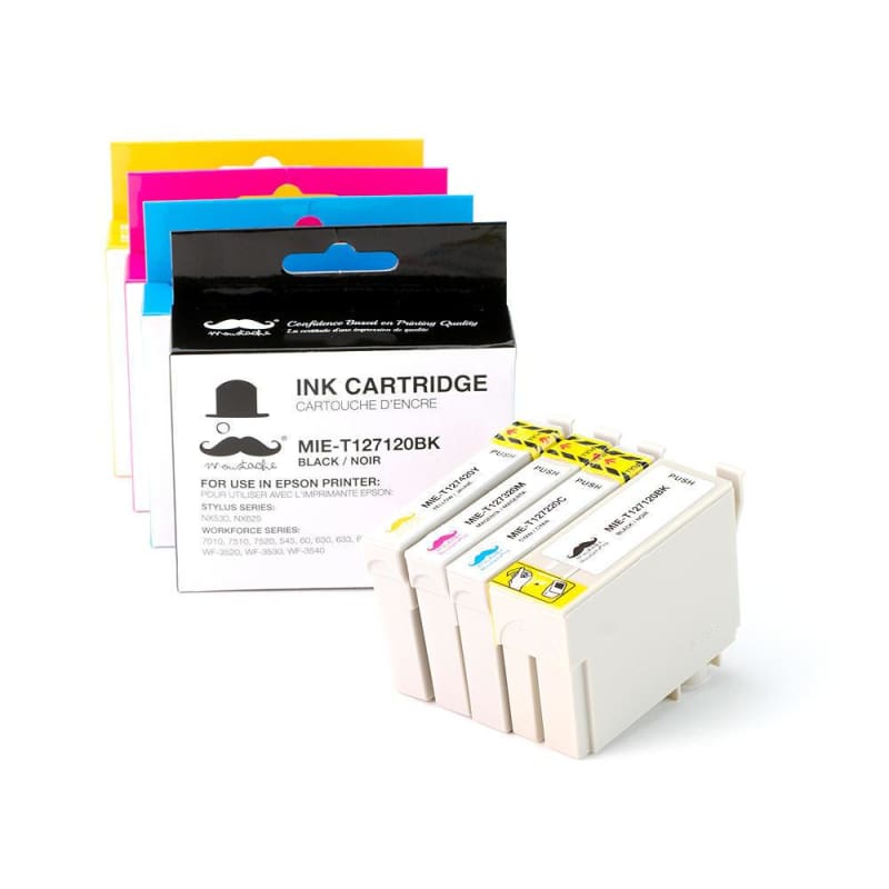 Compatible Epson T127 Ink Cartridge Combo BK/C/M/Y - Moustache®