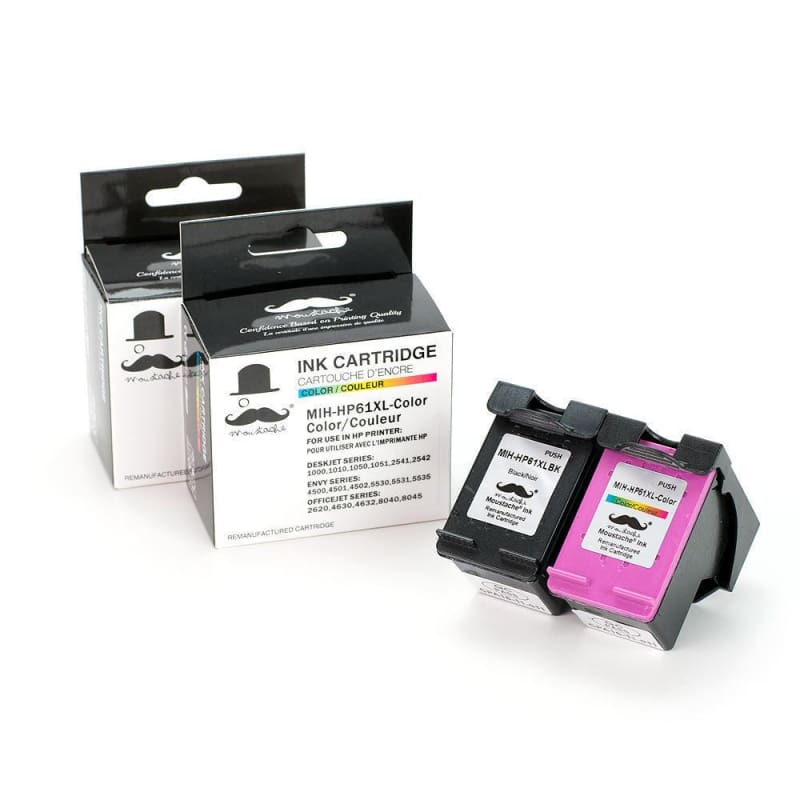 Remanufactured HP 61XL Ink cartridge Combo High Yield - Moustache®