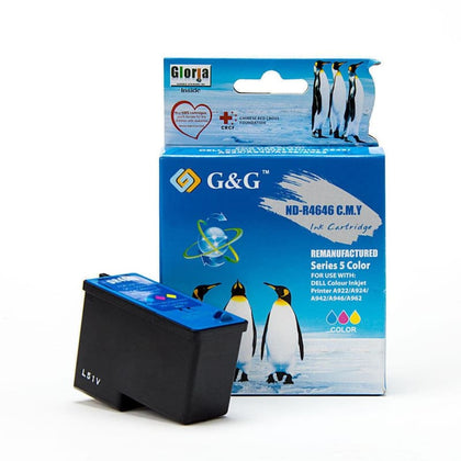 Remanufactured Dell Series 5 M4646 R5974 J5567 Color Ink Cartridge High Yield - G&G™