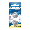 2 x Rayovac CR2025 | DL2025 | BR2025 3 Volt Lithium Battery Replacement