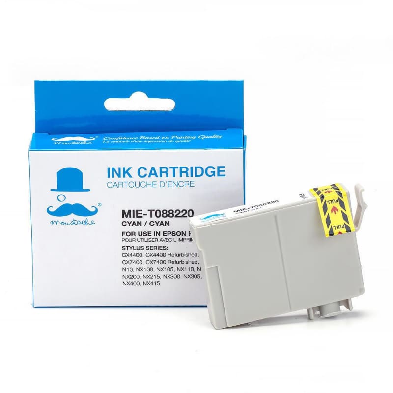 Compatible Epson 88 T088220 Cyan Ink Cartridge - Moustache®