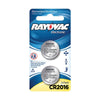2 x Rayovac CR2016 | DL2016 | BR2016 3 Volt Lithium Battery Replacement