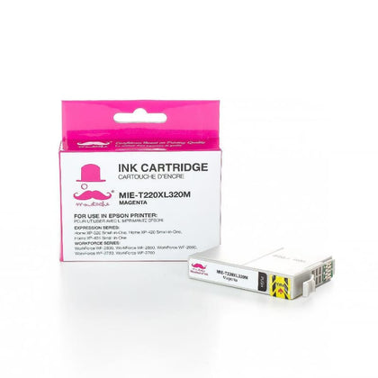 Compatible Epson 220XL T220XL320 Magenta Ink Cartridge High Yield - Moustache®