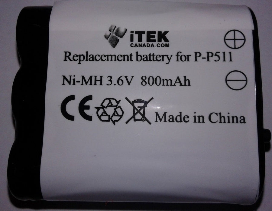 Battery for Panasonic, Kx-tg1000n, Kx-tg1050n, Kx-tga100n, Kx-tga420b, 3.6V, 850mAh - 3.06Wh
