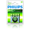 AAA Philips Multilife NiMH Rechargeable Batteries 900mAh 4PK Clamshell